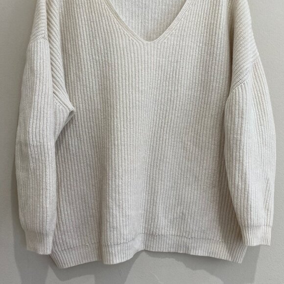 Jenni Kayne Cabin Cashmere Wool Sweater V-Neck Ivory (READ DESCRIPTION) - Picture 6 of 14